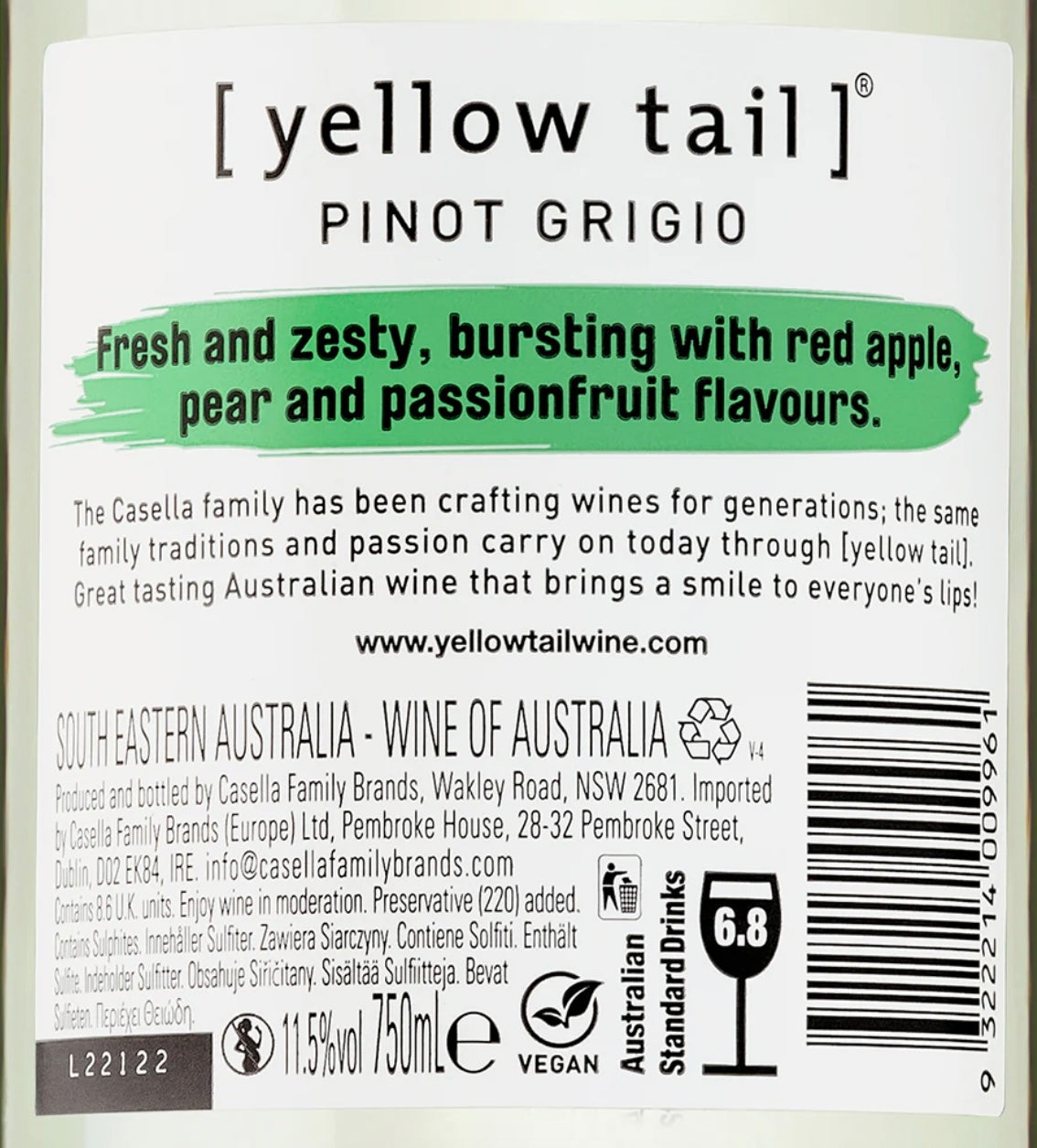 [yellow tail] Pinot Grigio