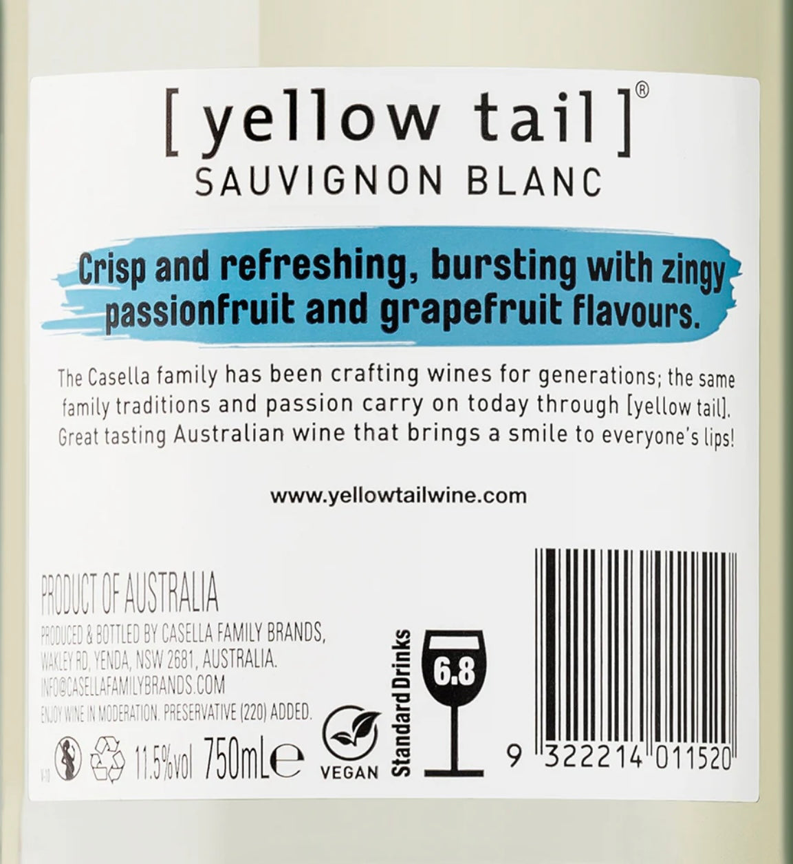 [yellow tail] Sauvignon Blanc